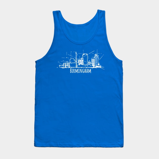 Birmingham Alabama  Skyline Sketch Souvenir Tank Top by DimDom